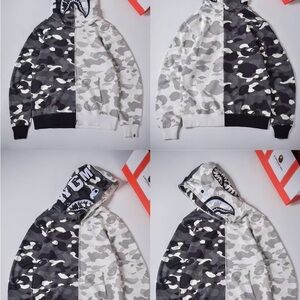 Bape black and grey Camo Zip Up Sweater
